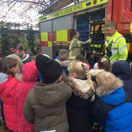 History - Visit from the Fire Fighters